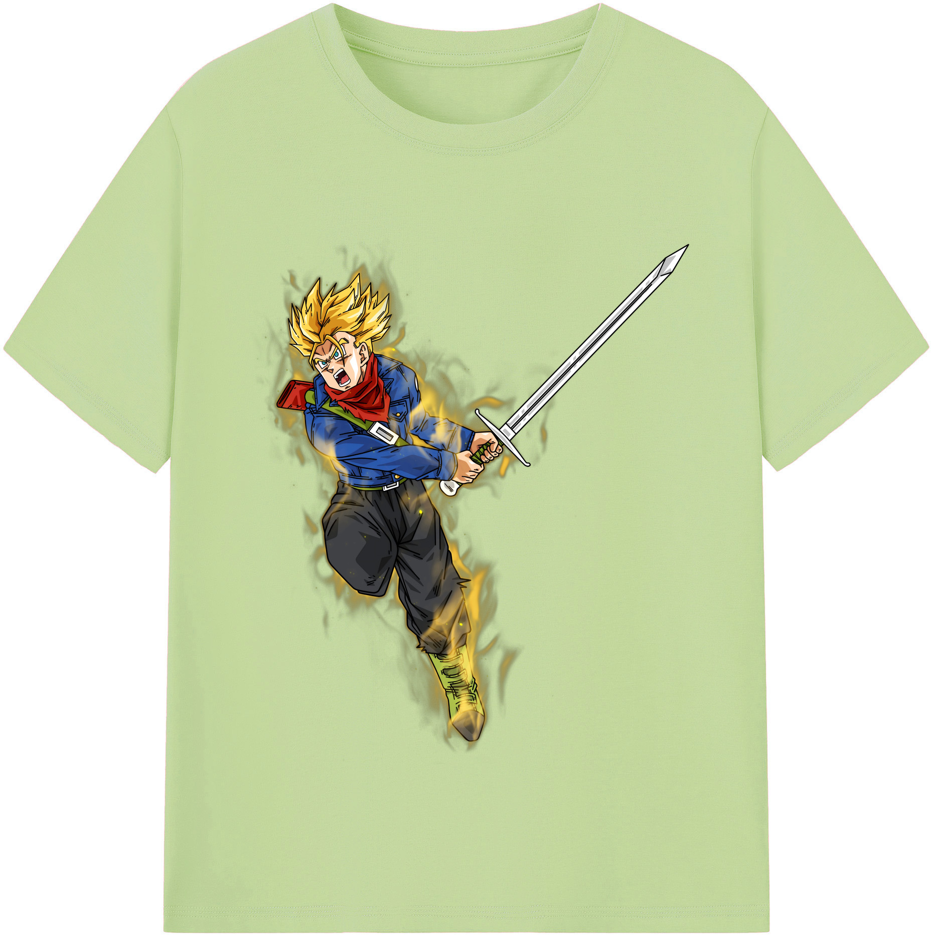 （画像用） ドラゴンボール トランクス（Torankusu）DRAGON BALL Trunks 綿100％半袖Tシャツ（フロントプリント）